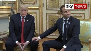 Donald Trump and Emmanuel Macron turn frosty