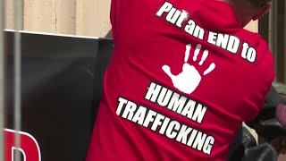 Red sand spread across Great Falls to represent human trafficking and MMIW