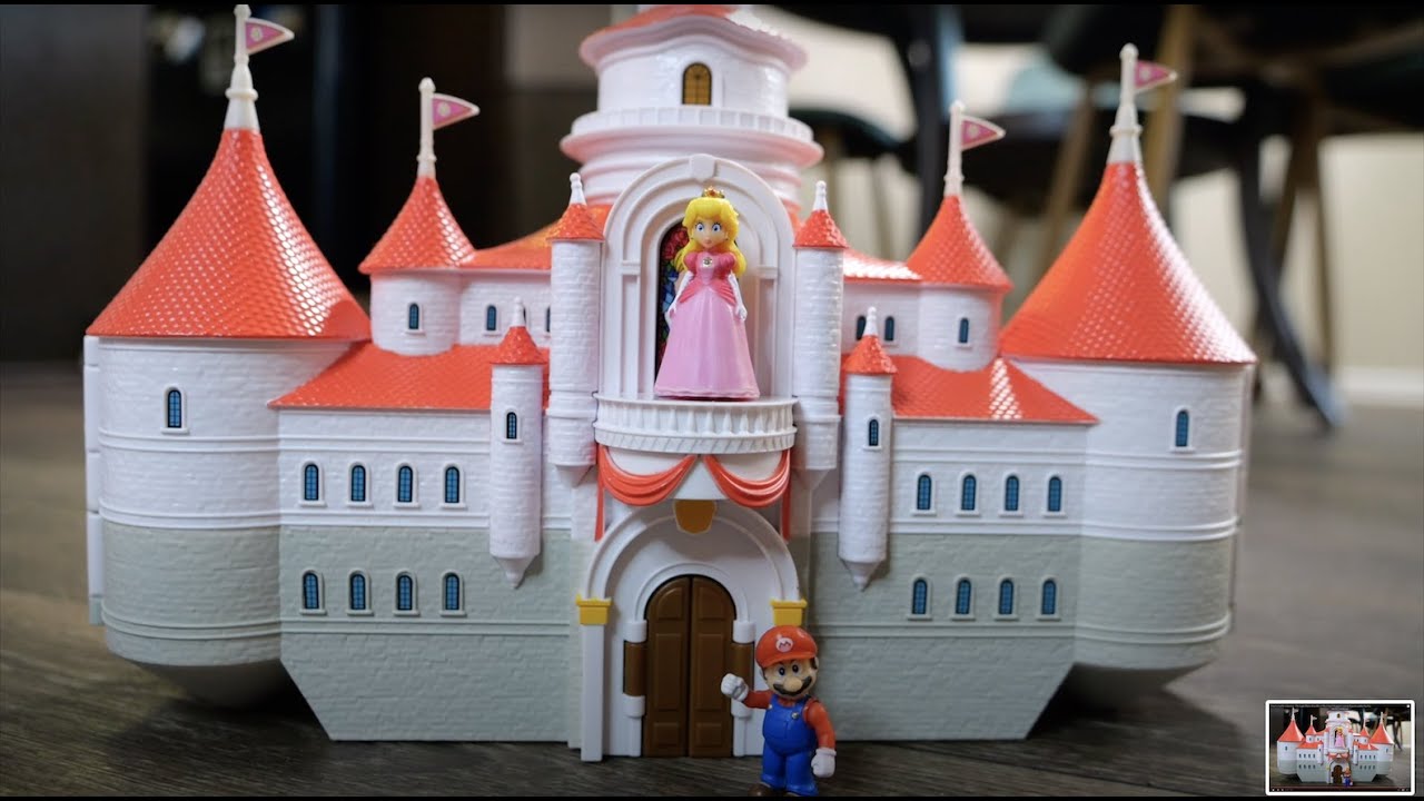 The Super Mario Bros. Movie Mushroom Kingdom Castle Playset with Mini Mario  and Peach Action Figures