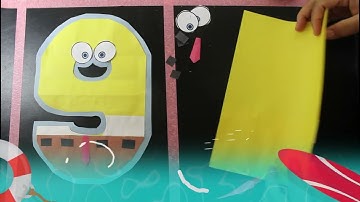 SpongeBob Number Cutting Tutorial Theme | Number 9
