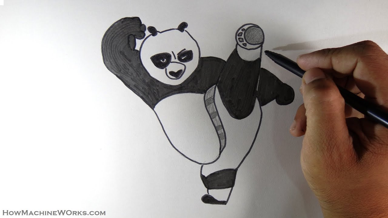 How to draw Po from kung fu panda - YouTube