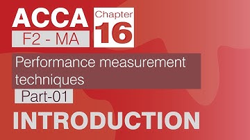 ACCA F2(MA) Ch16P01 Performance measurement Intro (urdu/hindi)