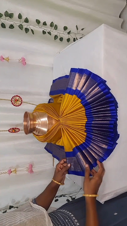 Varalakshmi saree draping 🙏 #shorts #varamahalakshmi #varamahalakshmidecorationideas.