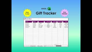Gift Tracker - Excel