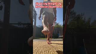 Single-leg Straight-leg hip flexion with super band #balance #fallprevention