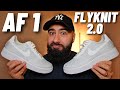 Restocked nike air force 1 flyknit 20 unboxing  on feet