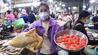 Market show, Early morning I go to buy some ingredient for cooking / Chicken rice porridge recipe