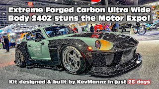 Extreme Forged Carbon Ultra Wide Body KevMannz Datsun 240Z built in 26 days stuns Bangkok Motor Expo