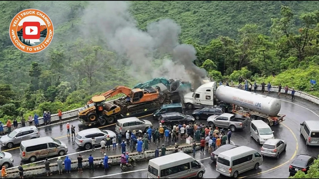 Ужасающие моменты, когда неуправляемые грузовики мчатся по опасным горным перевалам.