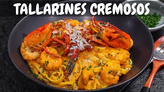 Cocinando Tallarines cremosos con camarones | Abelca