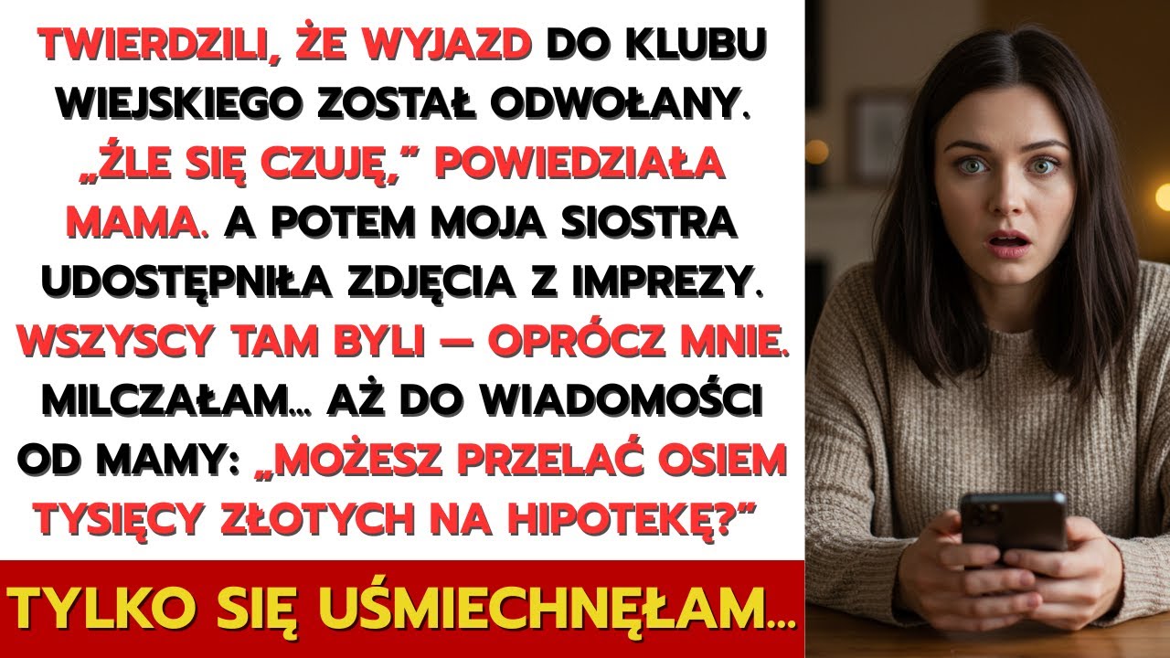 Rodzice powiedzieli, że wyjazd odwołany — potem siostra udostępniła zdjęcia imprezy beze mnie