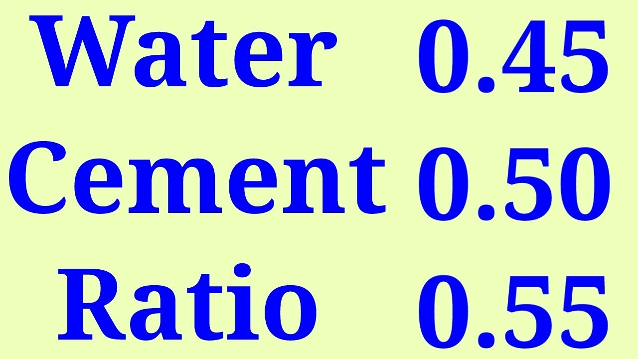 Water Cement Ratio in Concrete - YouTube