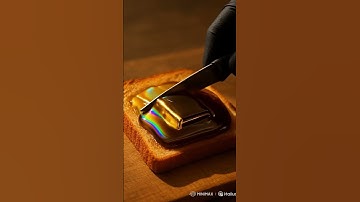 Gold melting on Toast | #asmr #asmrsounds #oddlysatisfying #relaxing #ai