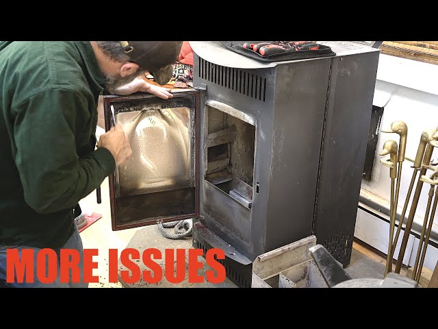 Pellet Stove Lazy Weak Flame Fix - Castle Serenity Shutting Down Issues  Problems Wood Door Seal - YouTube
