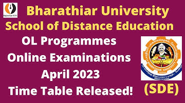 Online Exam Time Table April 2023 Released| Bharathiar University| OL Programme| SDE| UG & PG|Tamil