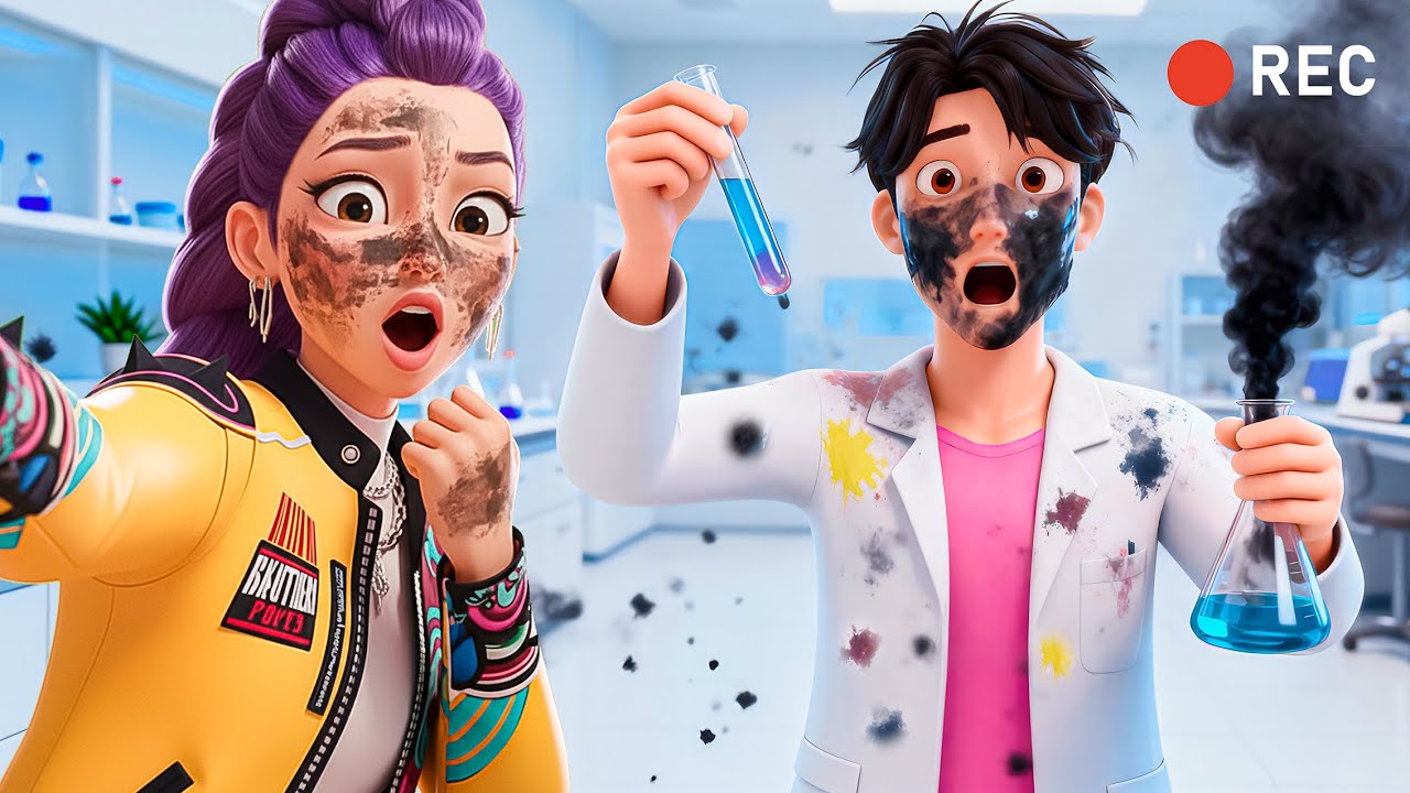 VLOG: Катастрофа в лаборатории! Мира и Джину чуть не обожглись из-за смешивания химикатов 🤯🔥🧪