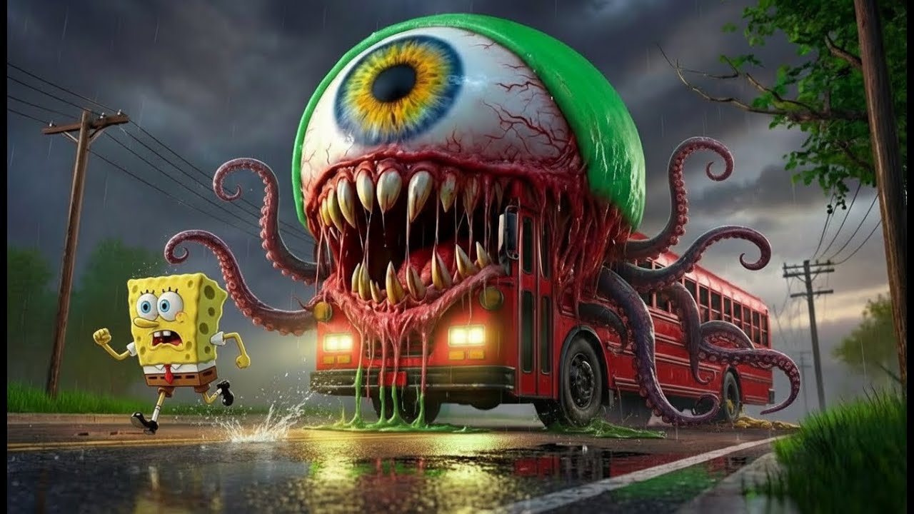 😱OMG😱🚌 SpongeBob Escapes From a Deadly Mutant School Bus