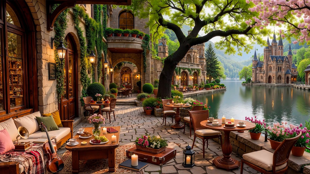 Spring Jazz Music 🌸 Cozy Coffee Shop Ambience & Relaxing Jazz Instrumental Music for Studying, Work