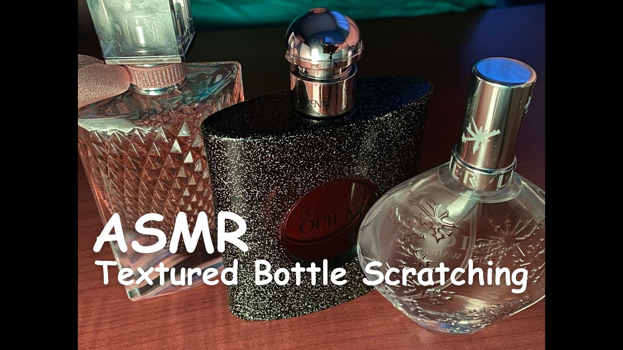 ASMR | Textured Glass - Fast Scratching on Perfume Bottles (No Talking)