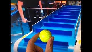 Manual Turn Handle Conveyor Handling Golf Balls for Crazy Golf by C-Trak Conveyors 212 views 9 months ago 1 minute, 13 seconds
