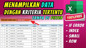 TUTORIAL | CARA MENAMPILKAN KELOMPOK DATA TERTENTU | Rumus Excel