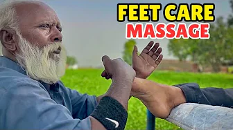 FEET CARE RELAXING MASSAGE BY BABA KALLU || ASMR DEEP SLEEPING MASSAGE FEET 🦶 CREAKING || 🦶💆| ASMR💈