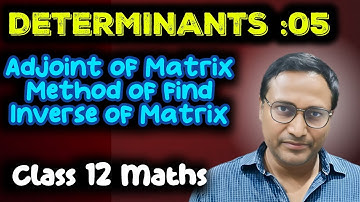 Determinants :5 | Adjoint of Matrix | Inverse of Matrix |Class Maths