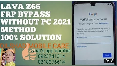 . Lava Z66 Frp Bypass Without pc.//How to Solve Lava Z66 FRP Bypass  Without Computer 2021 Method