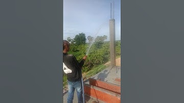 Pouring the water column after remove formwork #shorts #building