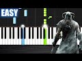 Skyrim Theme - EASY Piano Tutorial by PlutaX - Synthesia