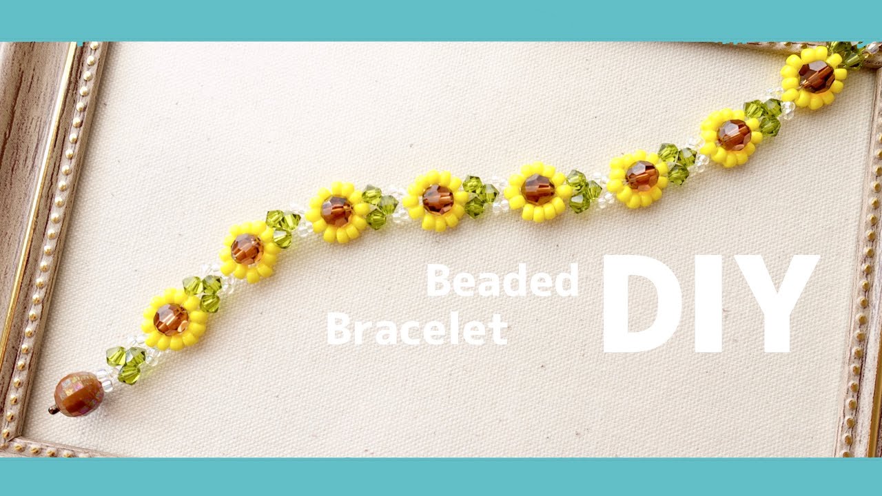 金具不要 留め具も編んで作るお花のブレスレット Diy Seed Beads Flowers Bracelet Tutorial How To Make ビーズアクセサリー Youtube