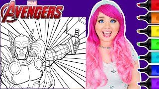 Coloring Thor Marvel Avengers Coloring Page | Ohuhu Art Markers by Kimmi The Clown 12,852 views 12 days ago 5 minutes, 55 seconds
