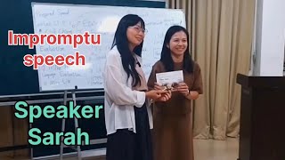 Sarah : Impromptu speech 47 Taiwan