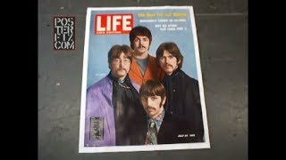 LINEN Backing The BEATLES - 1967 LIFE MAGAZINE POSTER Fix