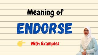 Daily vocabulary | Endorse Meaning | Vocabgram