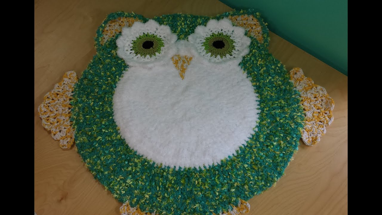 Crochet area rug owl for baby's room Part #1
