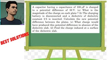 A capacitor having a capacitance of 100 µF is charged to a potential difference of 50 V. (a) What is
