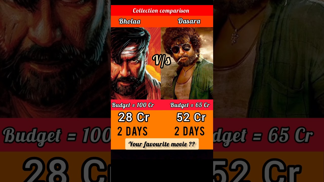 Bholaa Vs Dasara movie comparison 