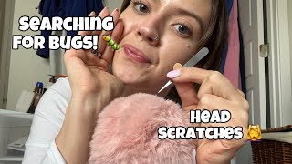 ASMR| Fluffy Scalp Check-Searching for Bugs/Head Scratches~ Plucking & Pulling