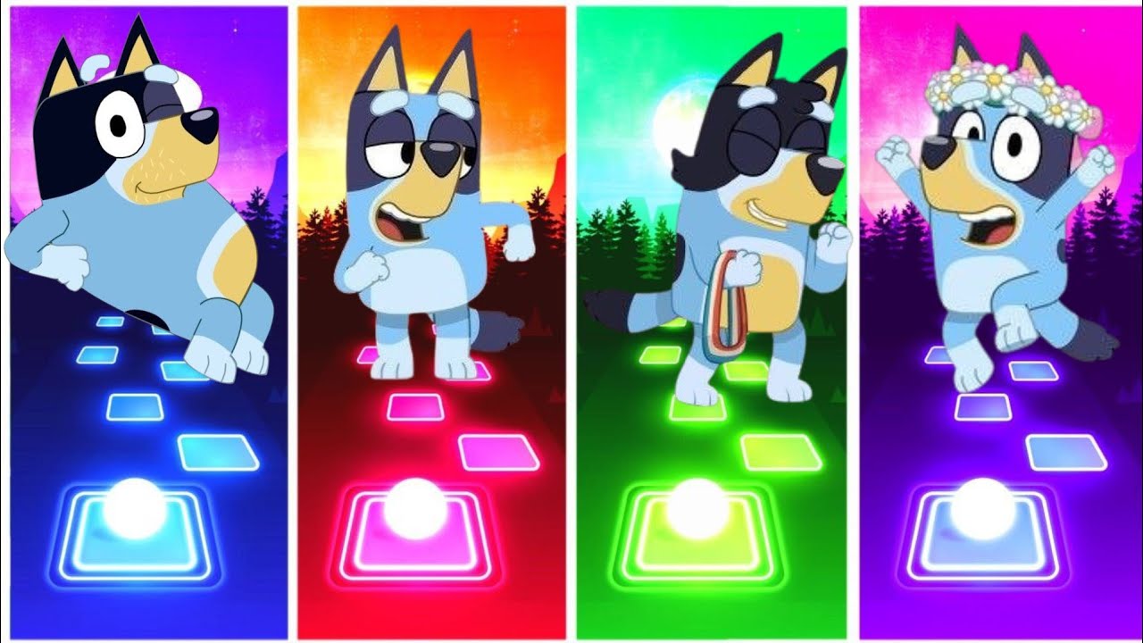 BLUEY, ПОПРОБУЙ НЕ ЗАСМЕЯТЬСЯ 🆚 Липкий двойной пёсик? ВЕСЁЛОЕ БИНГО 🤣 ИГРА TILES HOP EDM RUSH 🎯🎮 ...