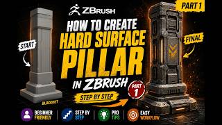 How to Create a Hard Surface Pillar in ZBrush | Part 1 | Blockout to Base Mesh