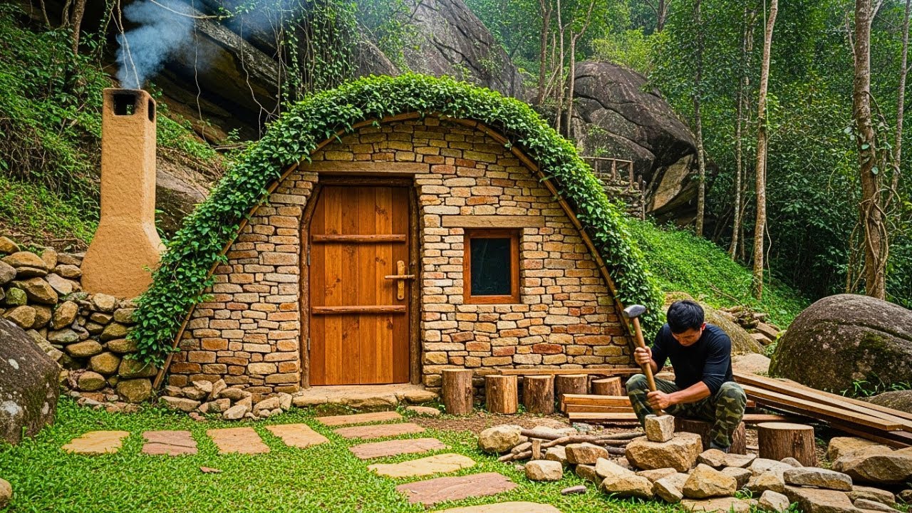 I Built a Hobbit Shelter and Hunted for Survival in 15 Days/ Mystery and Passion for Survival
