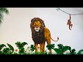 Lion &amp; Jungle landscape - Mural Painting - by Antonipaints