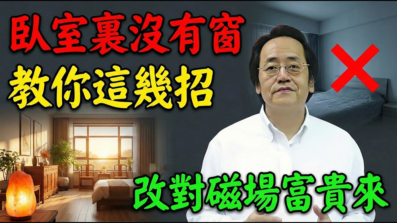 倪海廈：風水大忌！臥室沒有窗戶等於住「暗室」，陰氣極重不僅破財，這幾招教你扭轉敗局，改對方向富貴來！#倪海廈 #倪海厦 #臥室風水 #破財 #漏財 #改運 #無窗房間 #暗室 #鹽燈 #除濕