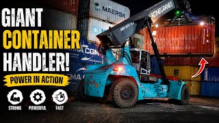 Giant Container Handler in Action | Konecranes Reach Stacker Loading Shipping Containers | Port