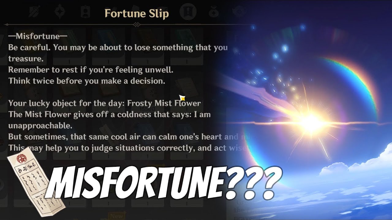 Doing some wishes while having misfortune from the fortune slip