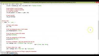 Code of a Calander in Python using tkinter module
