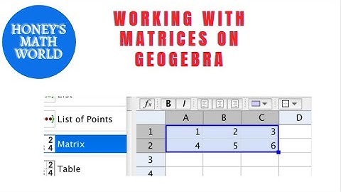 WORKING WITH MATRICES IN GEOGEBRA