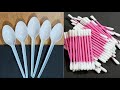 3 Amazing Craft Ideas using plastic Spoons and Cotton Earbuds - Home Decor Idea