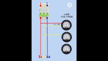 Volt Metre connection with Three phase L1, L2 ,L3 connection Diagram #electronic #shots